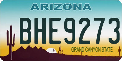 AZ license plate BHE9273