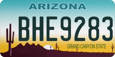 AZ license plate BHE9283