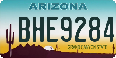 AZ license plate BHE9284
