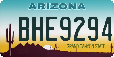 AZ license plate BHE9294
