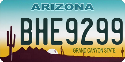 AZ license plate BHE9299