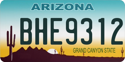 AZ license plate BHE9312