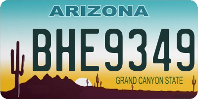 AZ license plate BHE9349