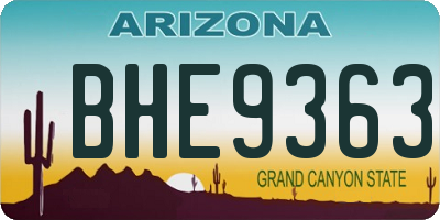 AZ license plate BHE9363