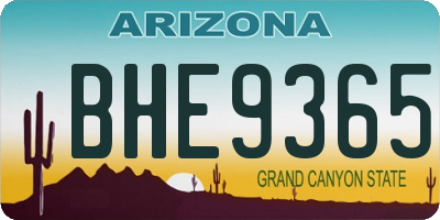 AZ license plate BHE9365