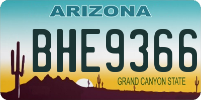 AZ license plate BHE9366