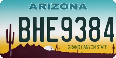 AZ license plate BHE9384