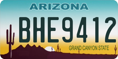 AZ license plate BHE9412