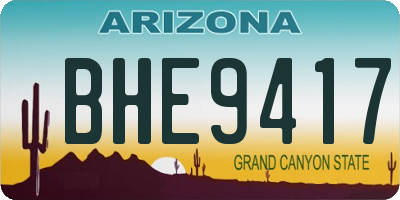 AZ license plate BHE9417