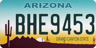 AZ license plate BHE9453
