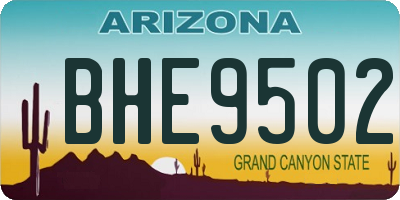 AZ license plate BHE9502