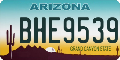 AZ license plate BHE9539