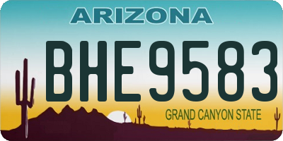 AZ license plate BHE9583