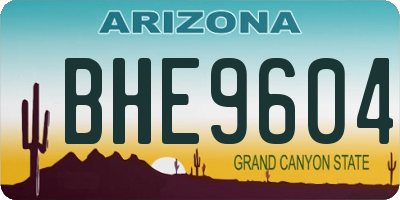 AZ license plate BHE9604