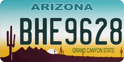 AZ license plate BHE9628