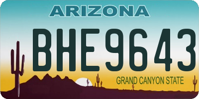 AZ license plate BHE9643