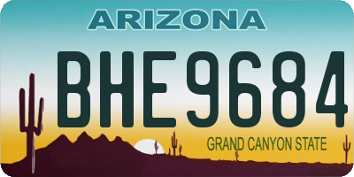 AZ license plate BHE9684