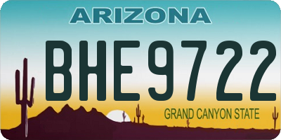 AZ license plate BHE9722
