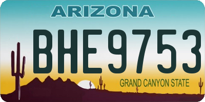 AZ license plate BHE9753