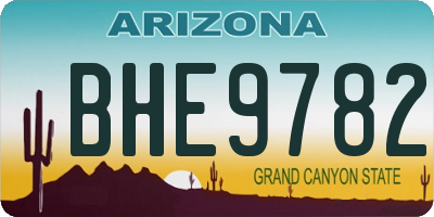AZ license plate BHE9782