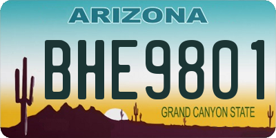 AZ license plate BHE9801