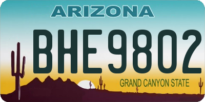 AZ license plate BHE9802
