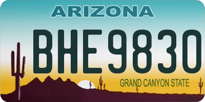 AZ license plate BHE9830