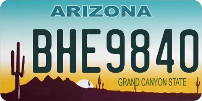 AZ license plate BHE9840
