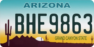 AZ license plate BHE9863