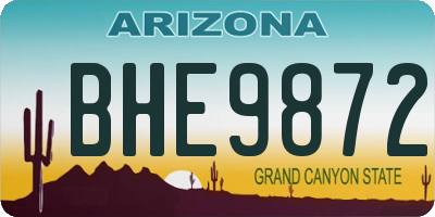 AZ license plate BHE9872