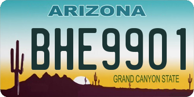 AZ license plate BHE9901