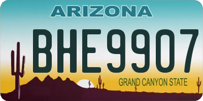 AZ license plate BHE9907