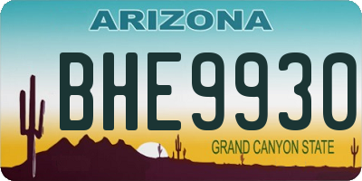AZ license plate BHE9930
