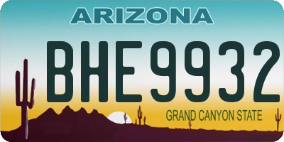 AZ license plate BHE9932