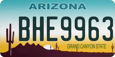 AZ license plate BHE9963