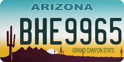 AZ license plate BHE9965