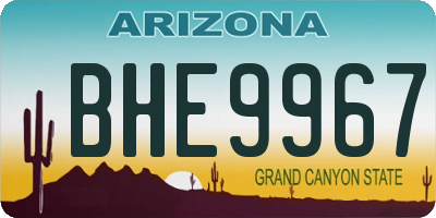 AZ license plate BHE9967