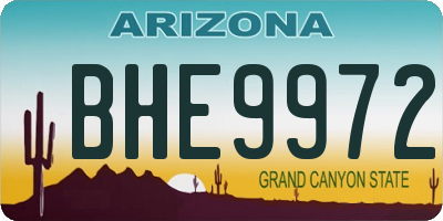 AZ license plate BHE9972