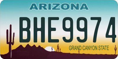 AZ license plate BHE9974