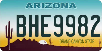 AZ license plate BHE9982