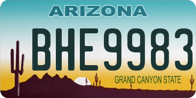 AZ license plate BHE9983