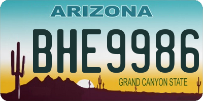 AZ license plate BHE9986