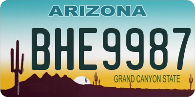 AZ license plate BHE9987