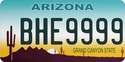 AZ license plate BHE9999