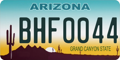 AZ license plate BHF0044