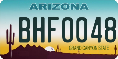 AZ license plate BHF0048