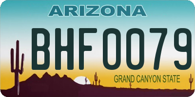 AZ license plate BHF0079