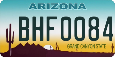 AZ license plate BHF0084