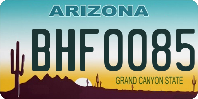 AZ license plate BHF0085