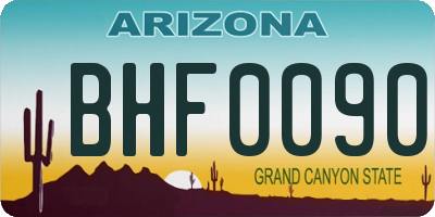 AZ license plate BHF0090